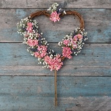 Lavender Twist Pinks Heart Cake Topper