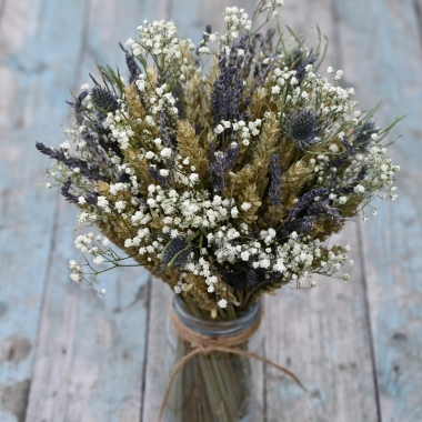 Lavender Twist Thistle Jar Posy