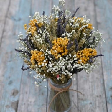 Lavender Twist Yellows Jar Posy
