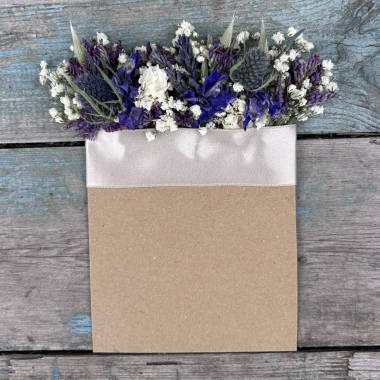 Meadow Blues Pocket Square Boutonniere
