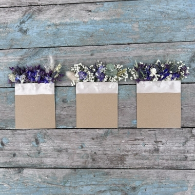Meadow Blues Pocket Square Boutonniere