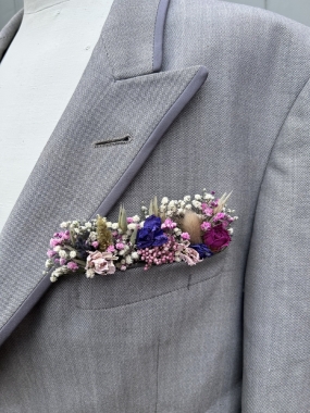 Meadow Mixed Pocket Square Boutonniere
