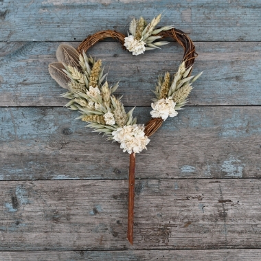 Meadow Neutral Cake Topper Heart