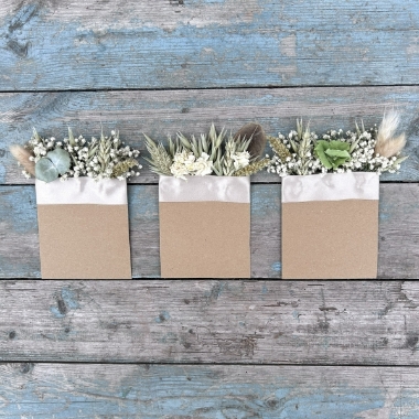 Meadow Neutral Pocket Square Boutonniere