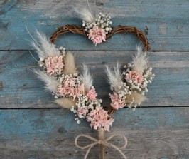 Pampas Boho Blossom Heart Wand