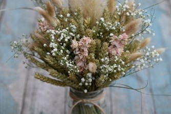 Pampas Boho Blossom Jam Jar Posy