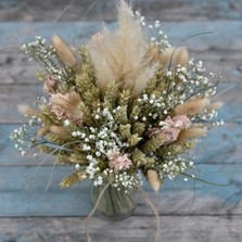 Pampas Boho Blossom Jam Jar Posy