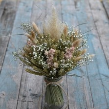 Pampas Boho Blossom Jam Jar Posy