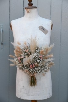 Pampas Boho Blush Rose Hair Comb Medium