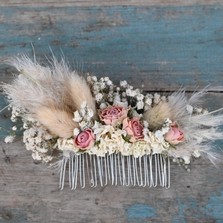 Pampas Boho Blush Rose Hair Comb