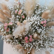 Pampas Boho Blush Rose Wedding Bouquet