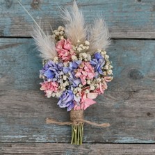 Pampas Boho Candy Blues Buttonhole