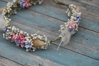 Pampas Boho Candy Blues Hair Crown