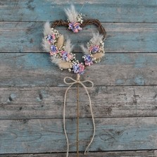 Pampas Boho Candy Blues Heart Wand