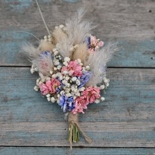 Pampas Boho Candy Blues Lapel Corsage