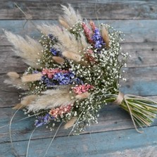 Pampas Boho Candy Blues Wedding Bouquet