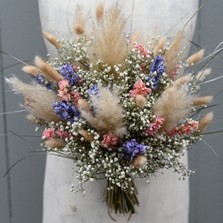 Pampas Boho Candy Blues Wedding Bouquet