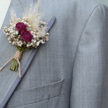 Pampas Boho Cerise Rose Bridal Party Wedding Package £225