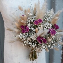 Pampas Boho Cerise Rose Bridal Party Wedding Package £225