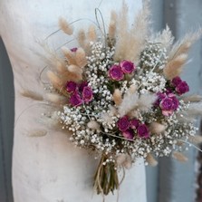 Pampas Boho Cerise Rose Hair Crown