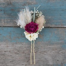 Pampas Boho Cerise Rose Hair Pin