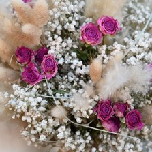 Pampas Boho Cerise Rose Wedding Bouquet