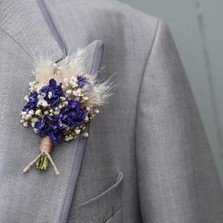 Pampas Boho Midnight Buttonhole