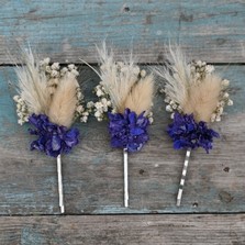 Pampas Boho Midnight Set of 3 Hair Grips