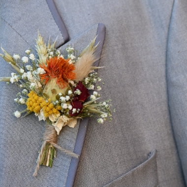 Wild Country Rose Sunset Buttonhole